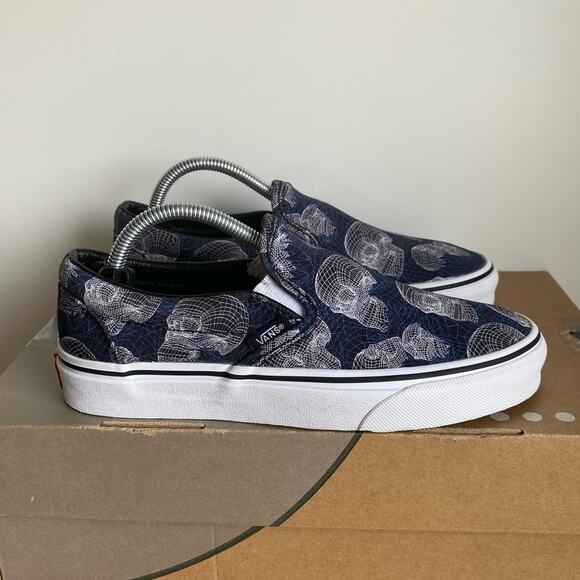 Vans Classic Slip-On Wireframe Skulls Dark Blue Sneakers 2021- SZ 5 M - 6.5 W main image 8